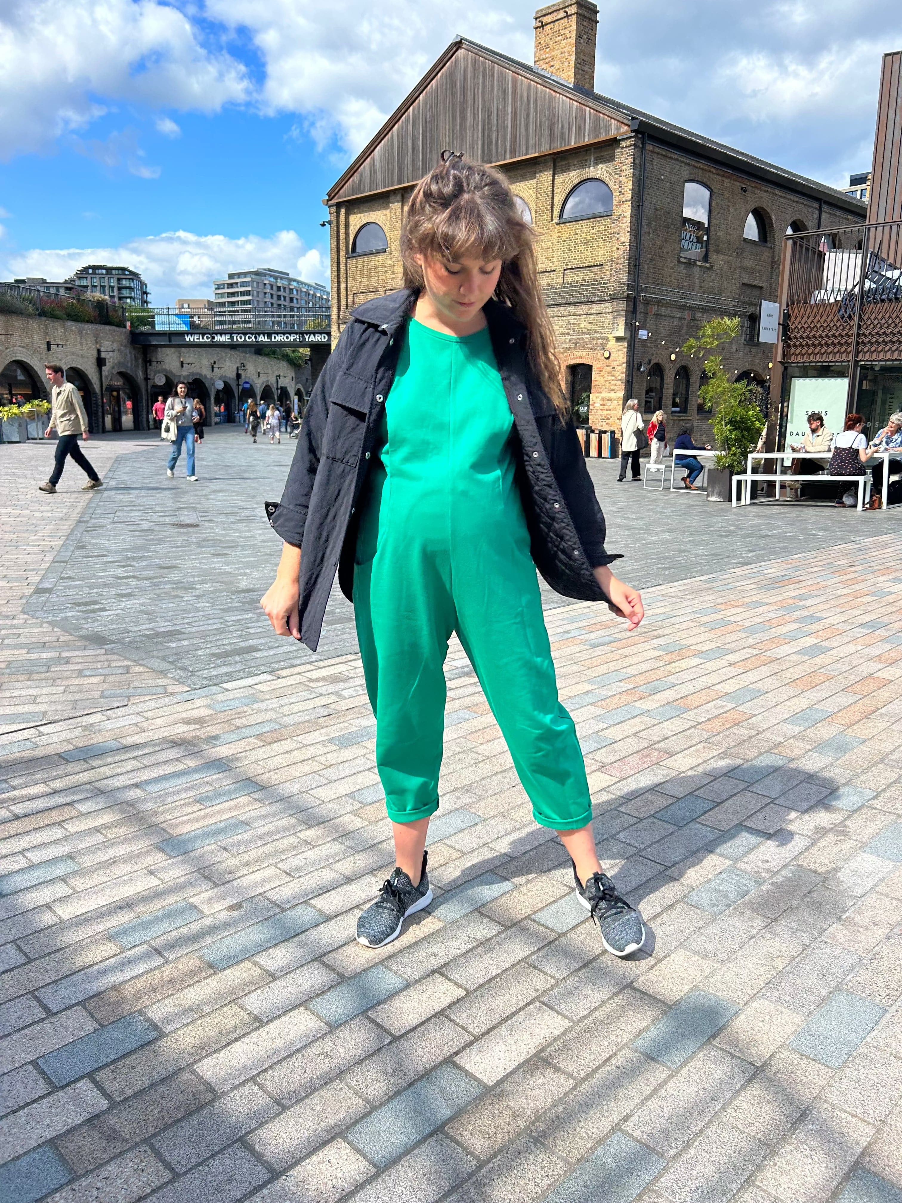 The Etta Jumpsuit - Green French Terry
