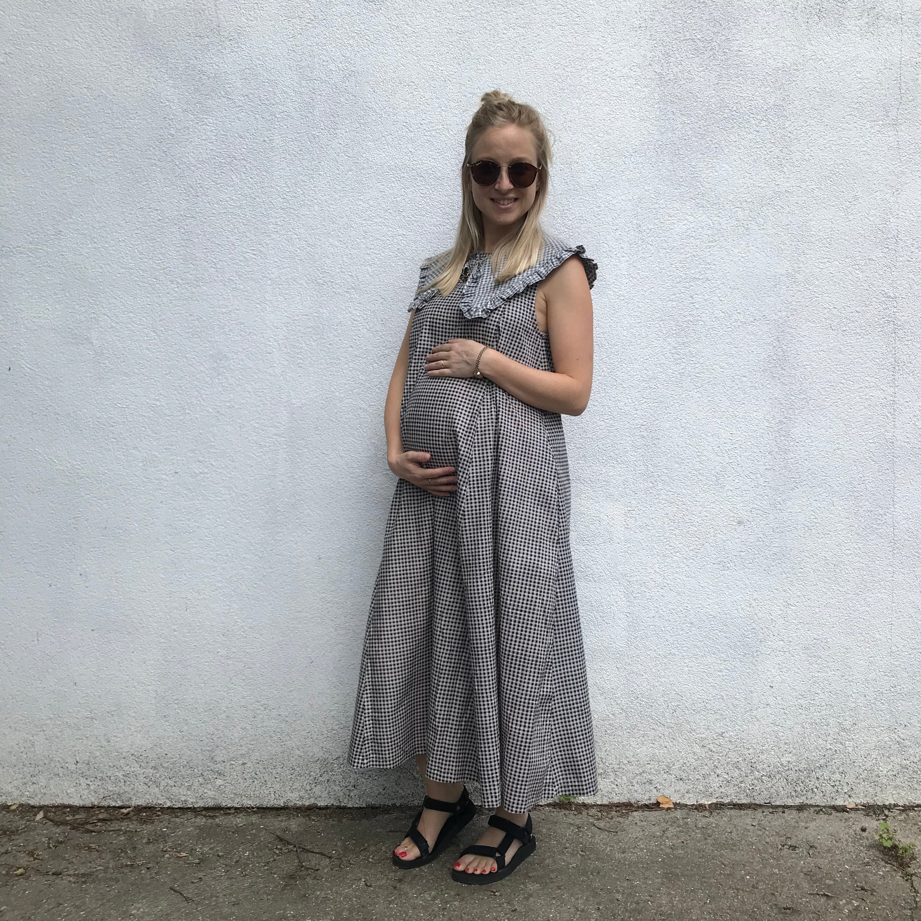 Lucy Dress - Printed Navy Gingham Cotton