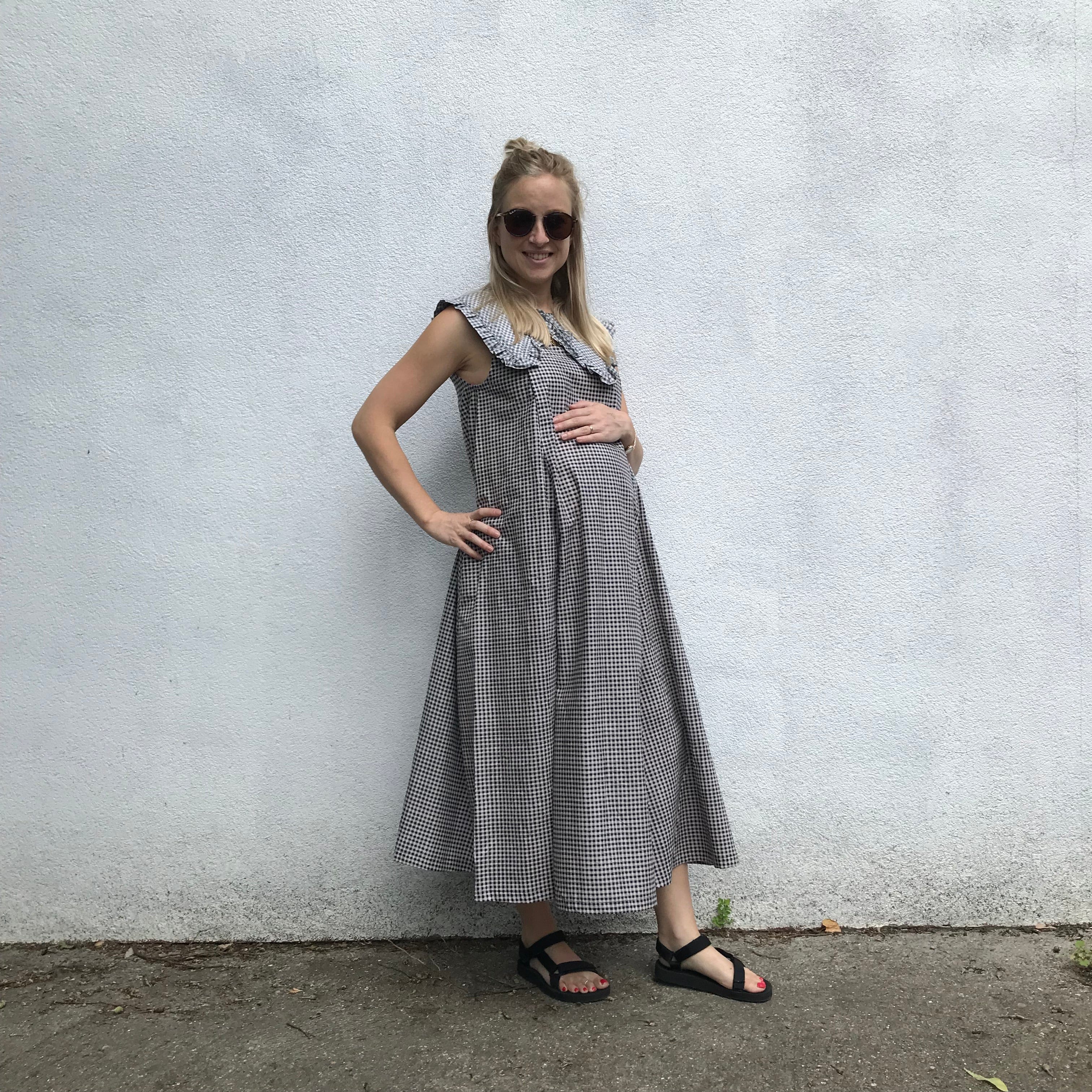 Lucy Dress - Printed Navy Gingham Cotton