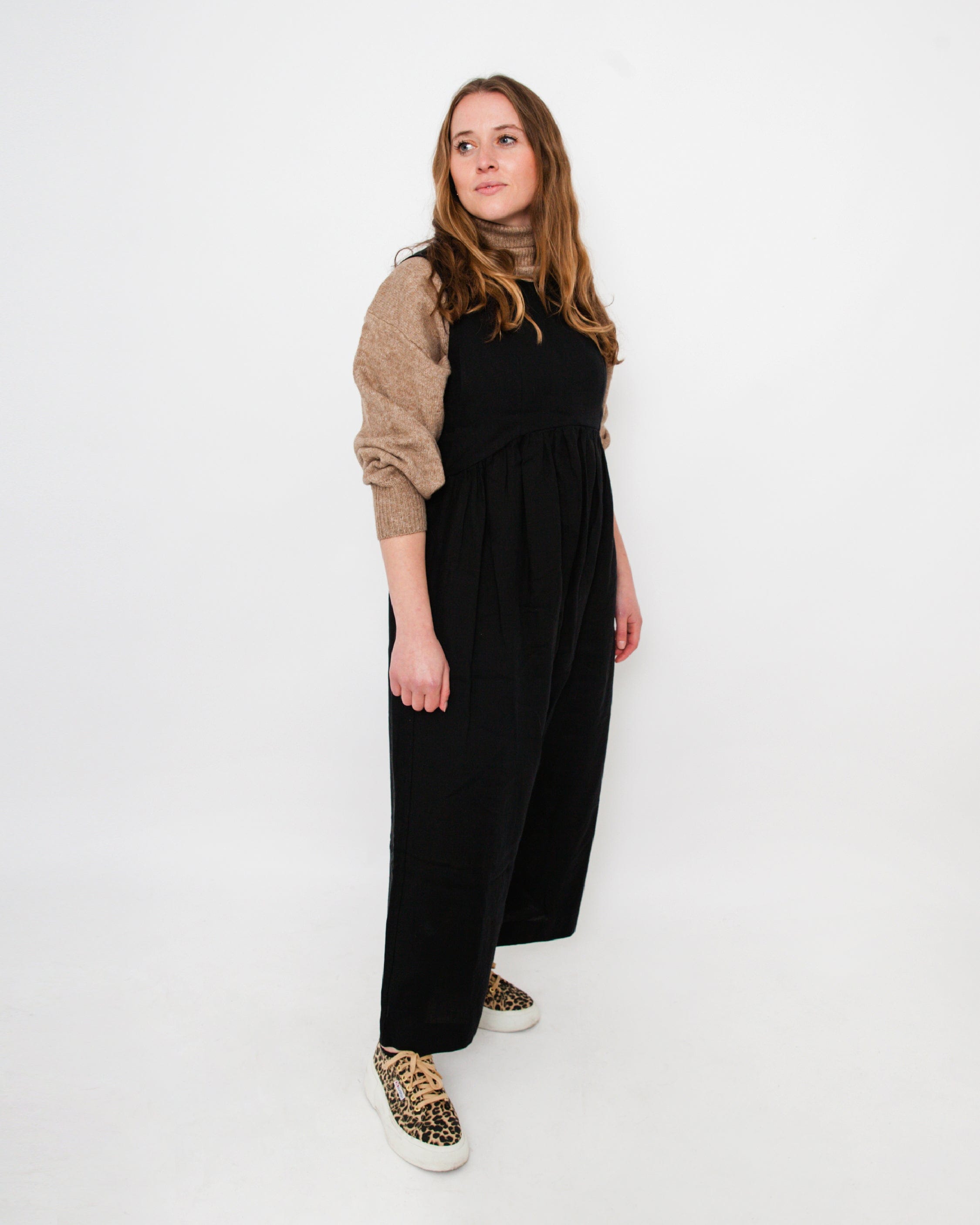 Ada Jumpsuit - Black Linen