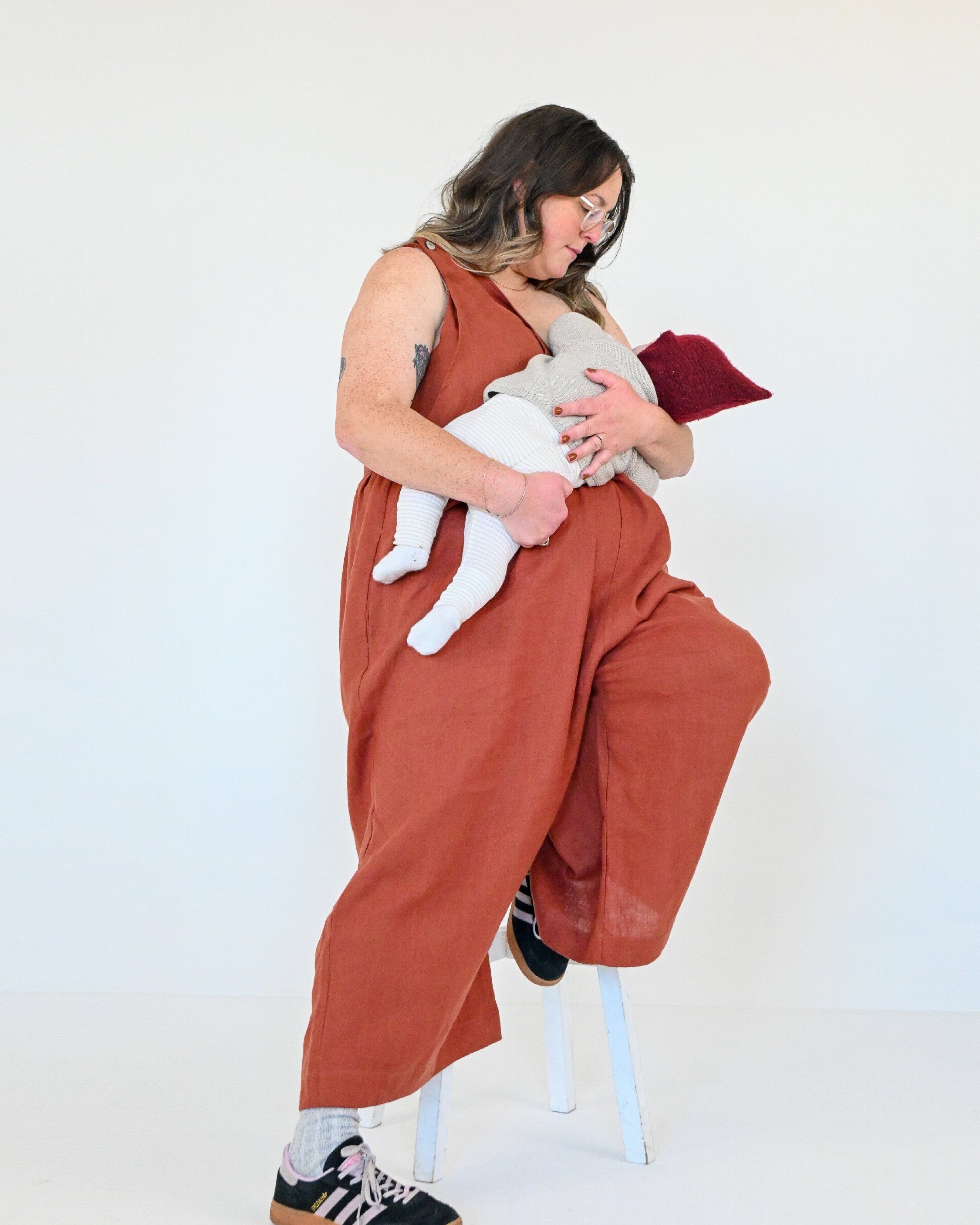 Ada Jumpsuit - Burnt Orange Linen