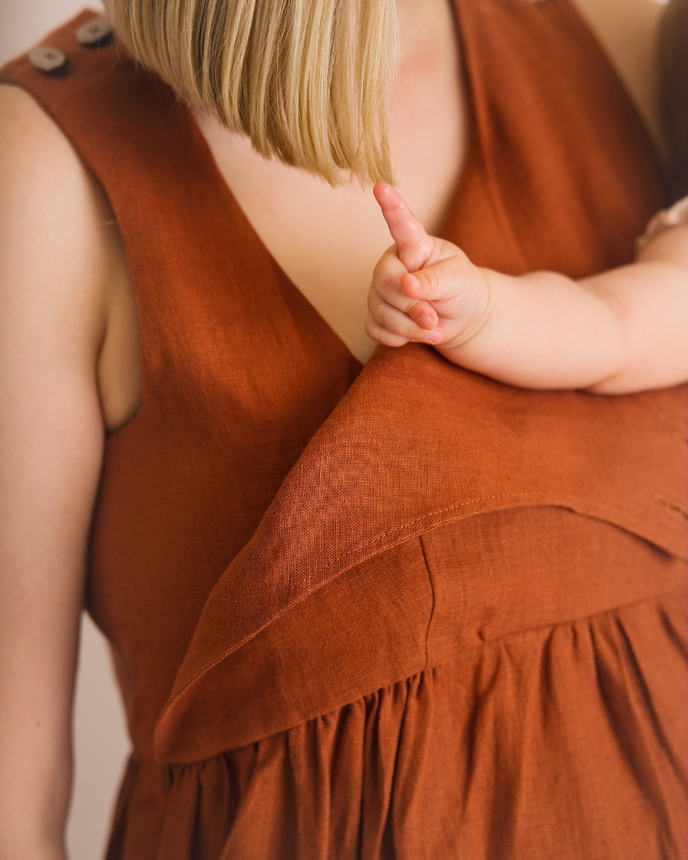 Ada Jumpsuit - Burnt Orange Linen