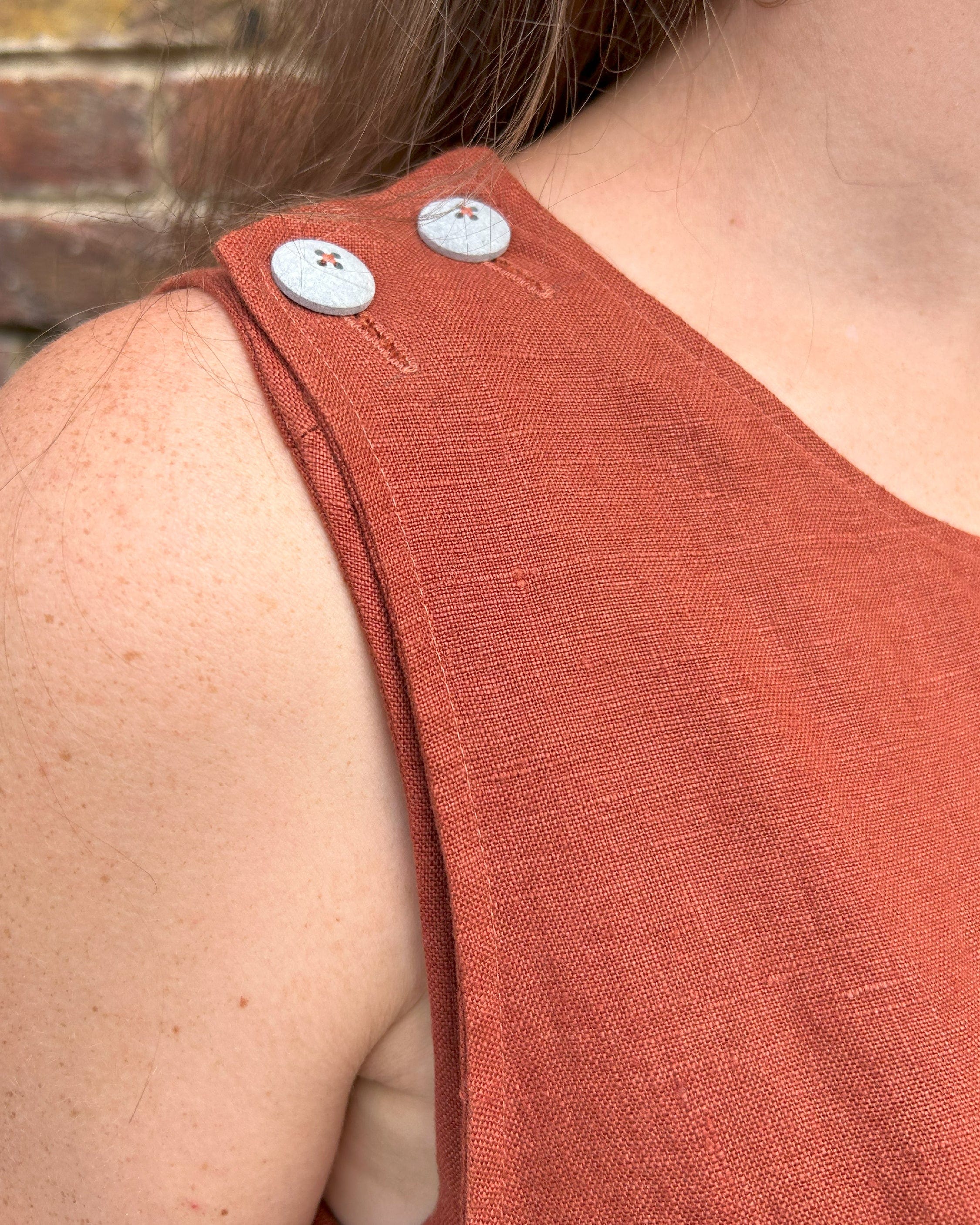 Ada Jumpsuit - Burnt Orange Linen