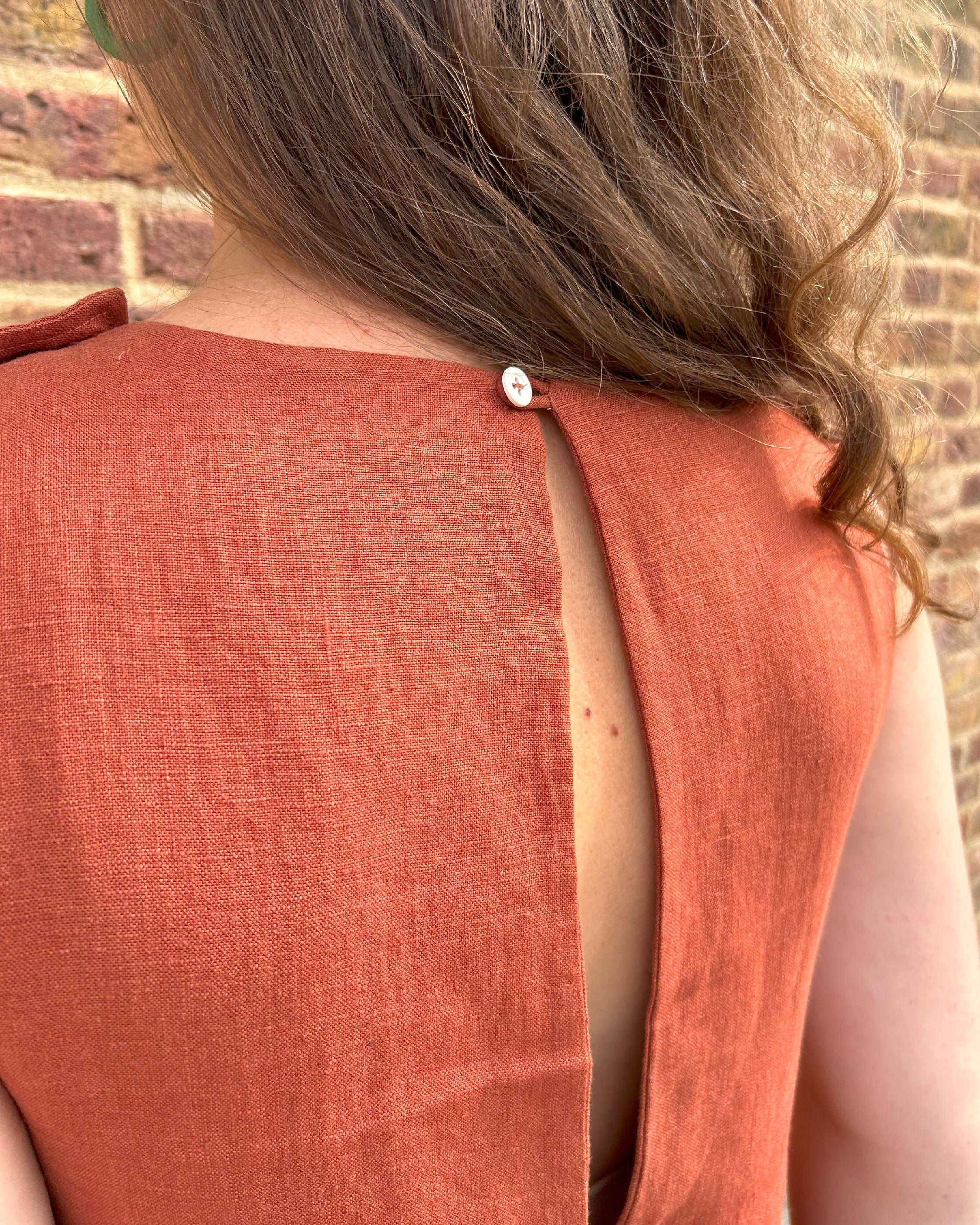 Ada Jumpsuit - Burnt Orange Linen