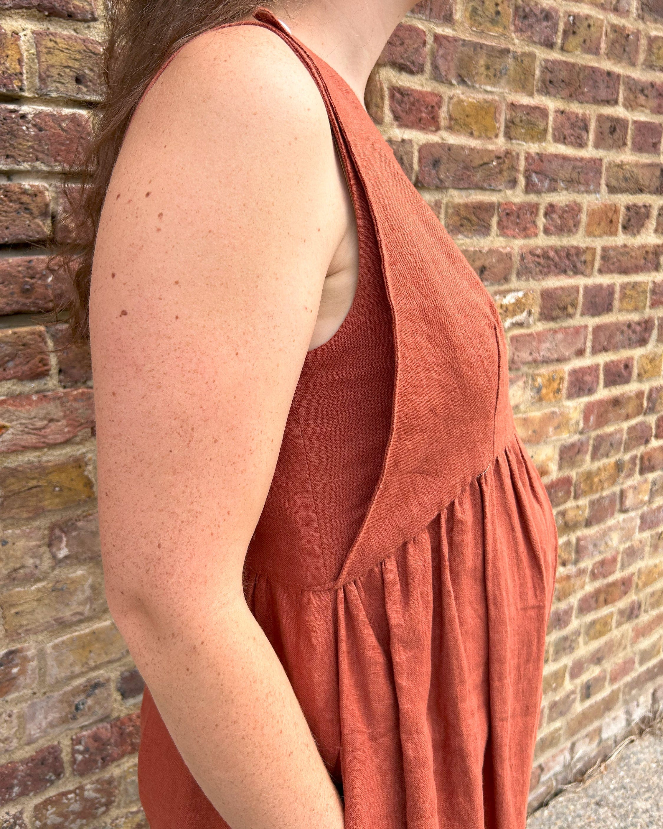Ada Jumpsuit - Burnt Orange Linen