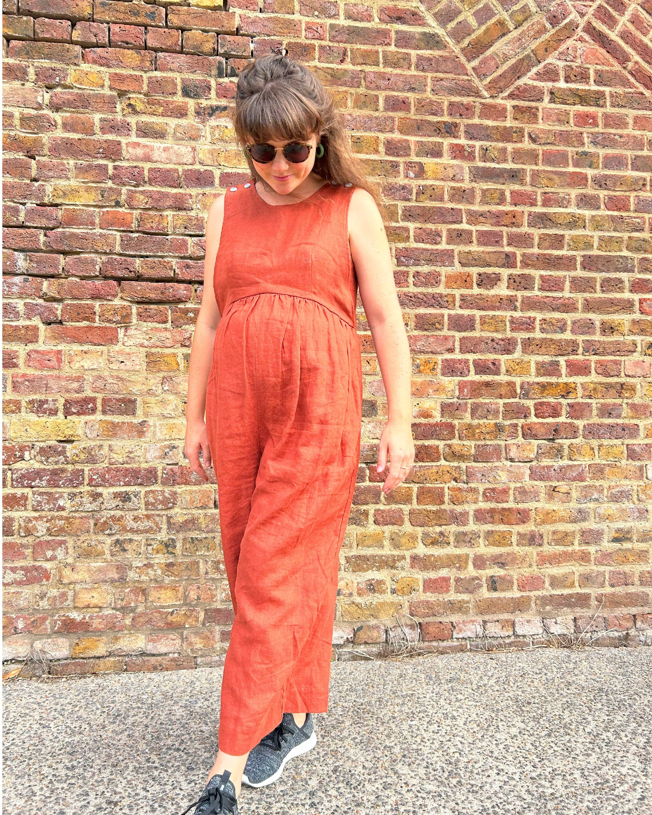 Ada Jumpsuit - Burnt Orange Linen