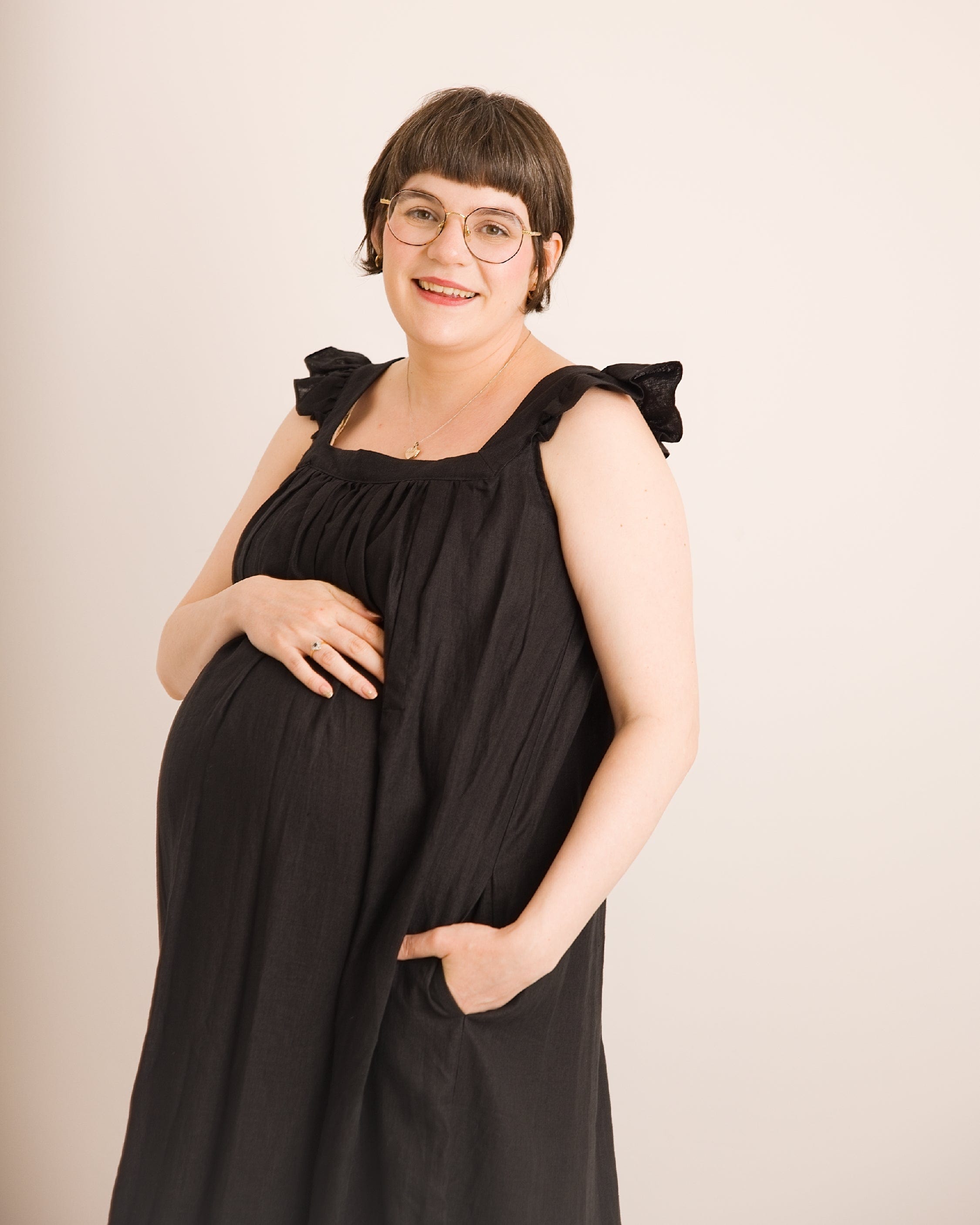 Airi Maxi Dress - Black Linen
