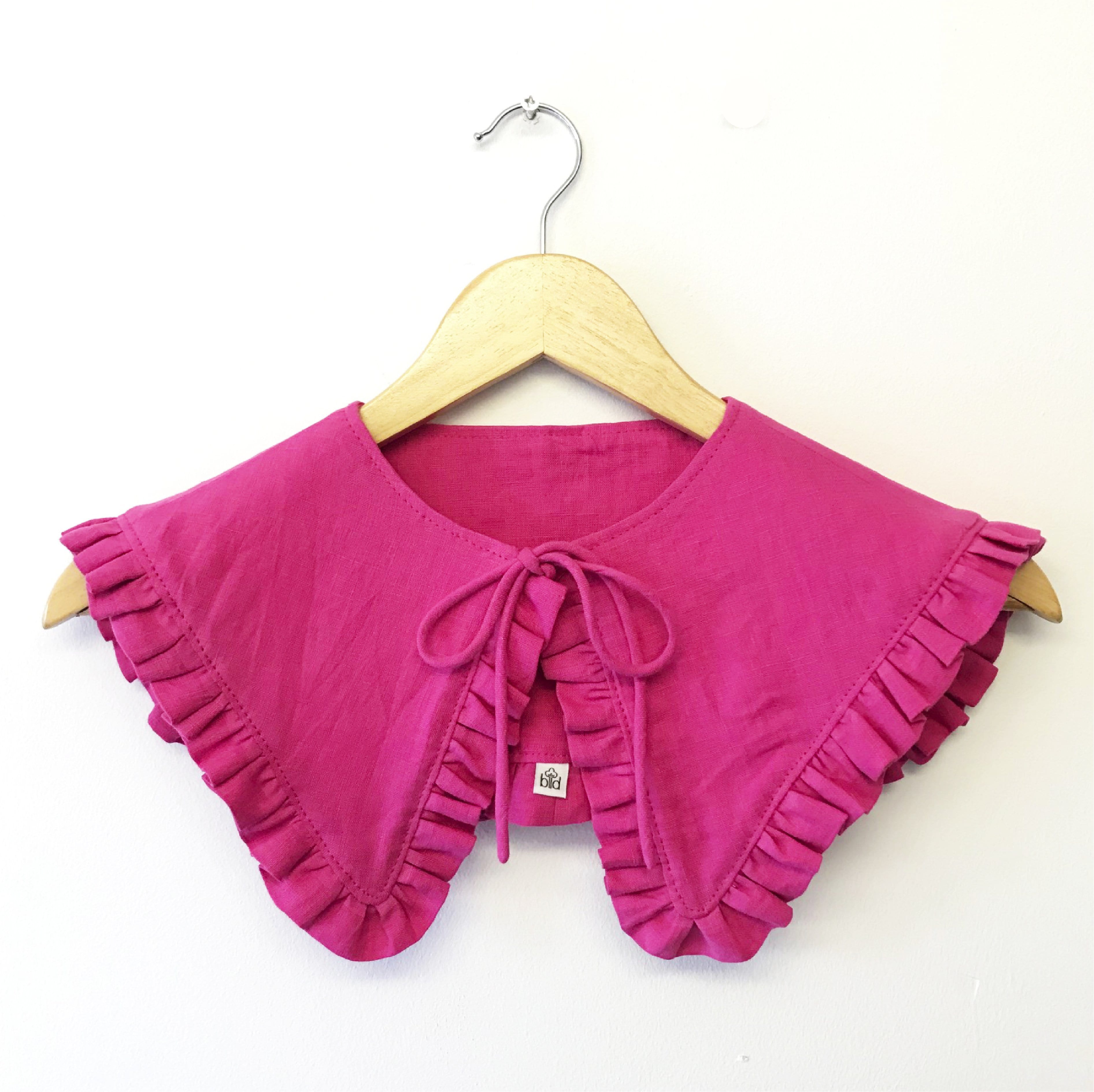 Margot Ruffle Detachable Collar - Pink Linen