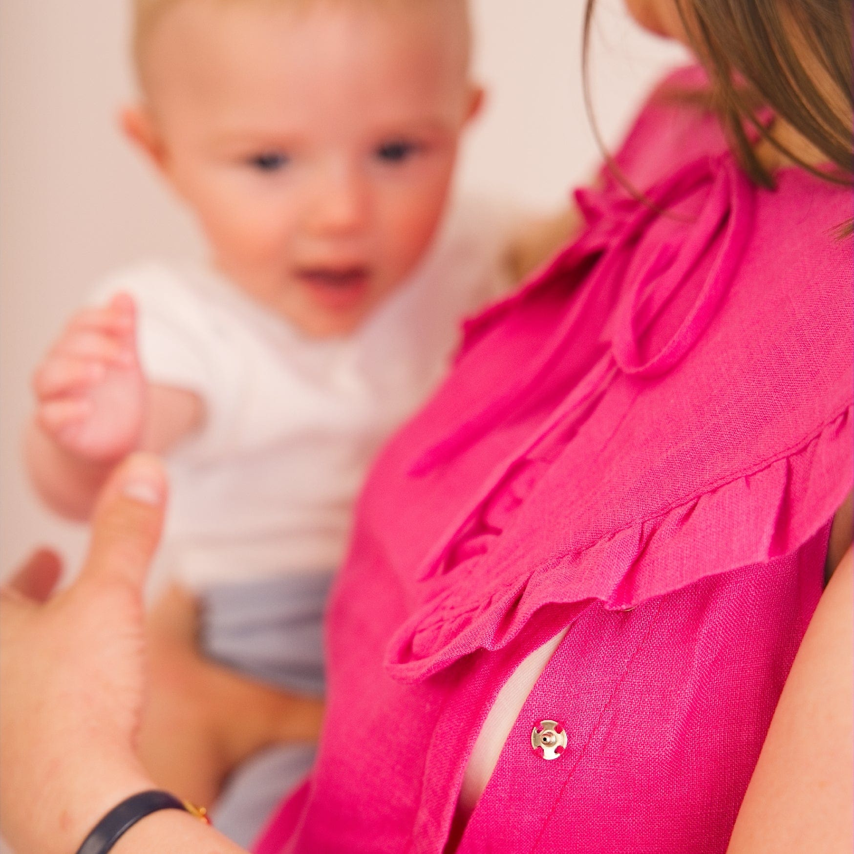 Lucy Dress - Pink Linen
