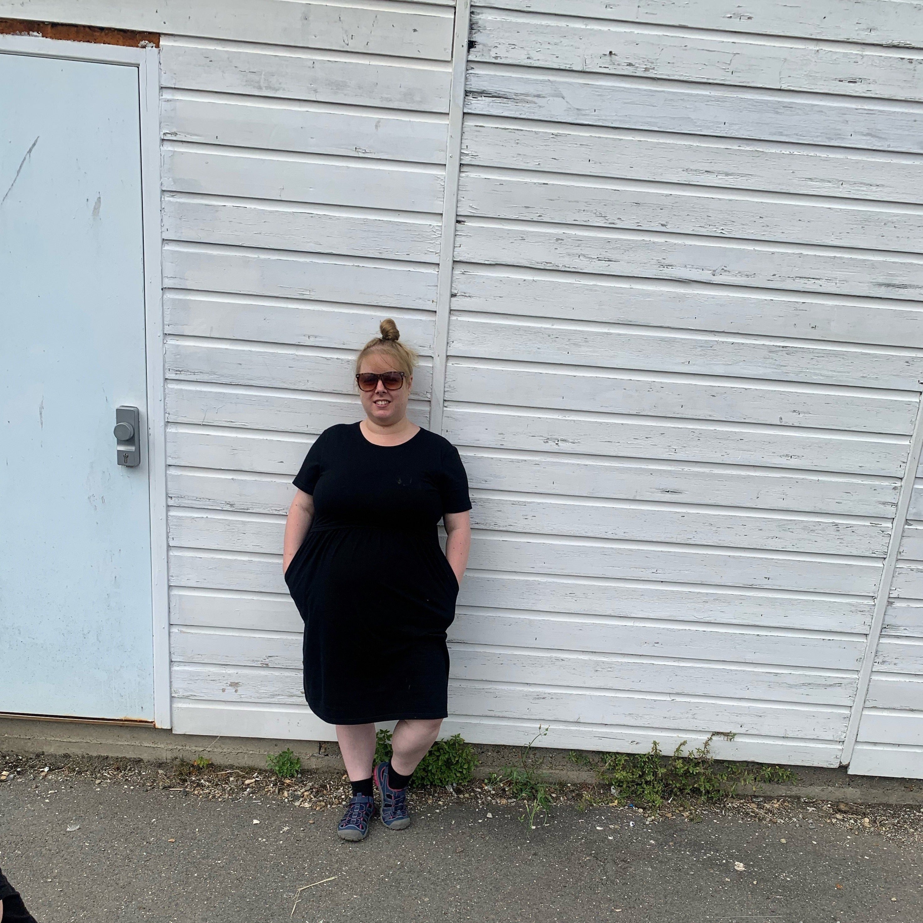 Casey Cotton Breastfeeding Skater Dress - Black