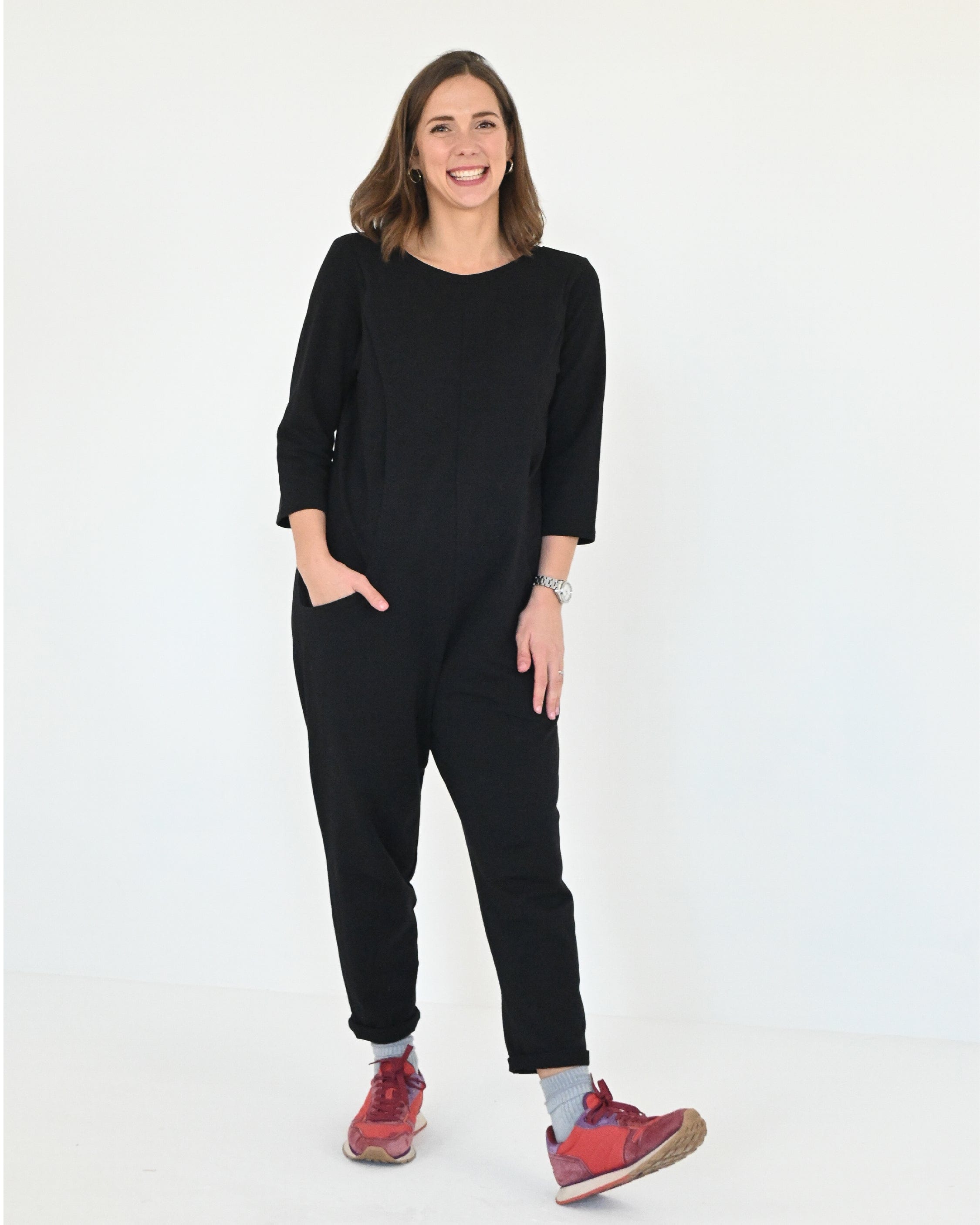 Etta Jumpsuit - Black French Terry