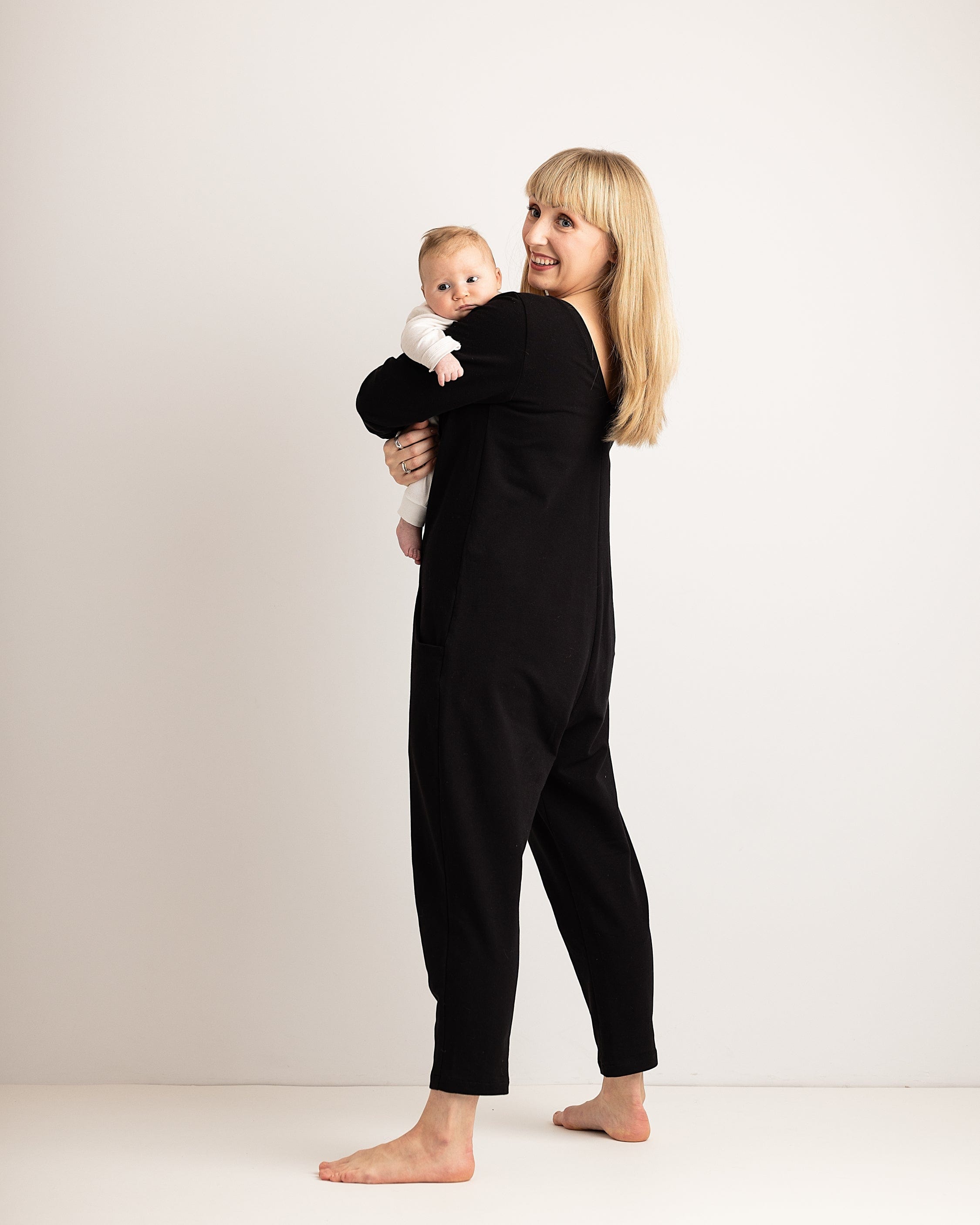 Etta Jumpsuit - Black French Terry