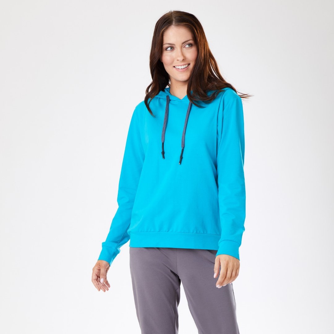 Breastfeeding Hoodie - Blue Teal