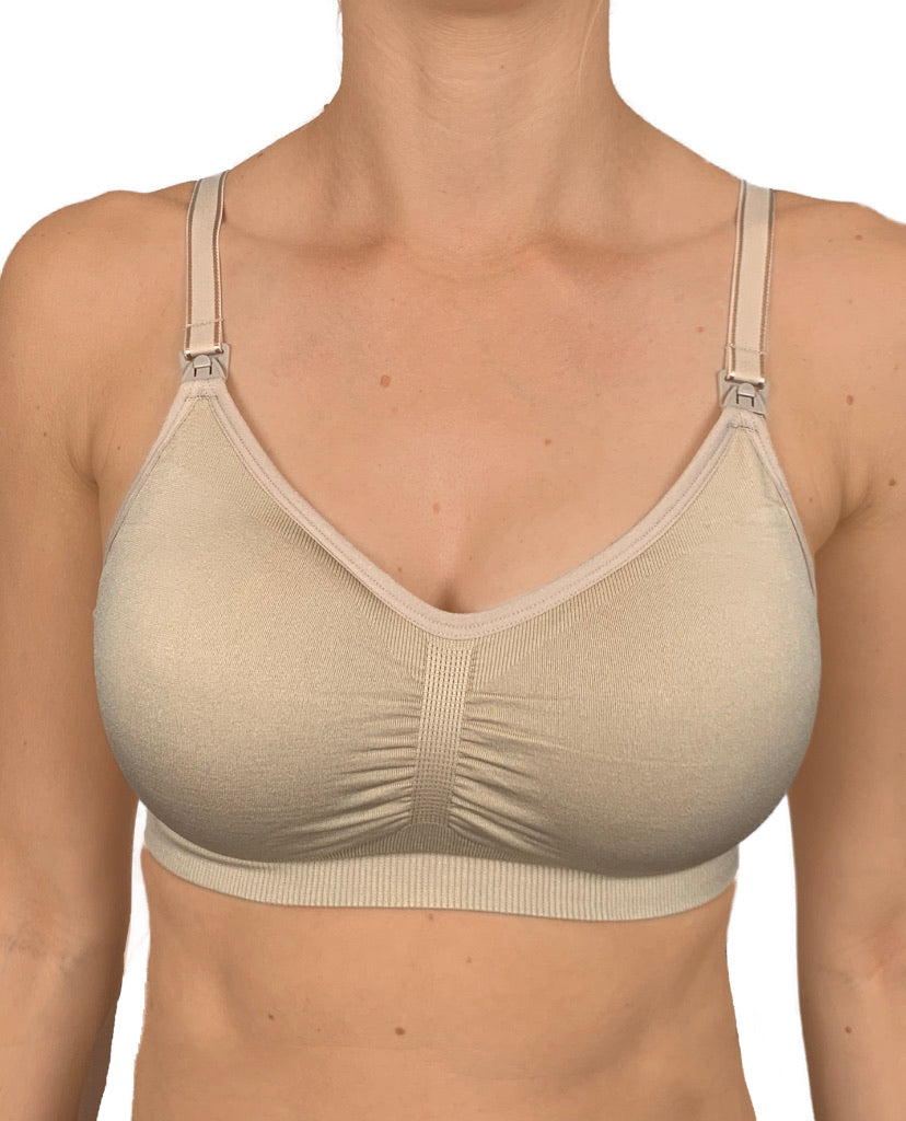 White nursing bra on a white background
