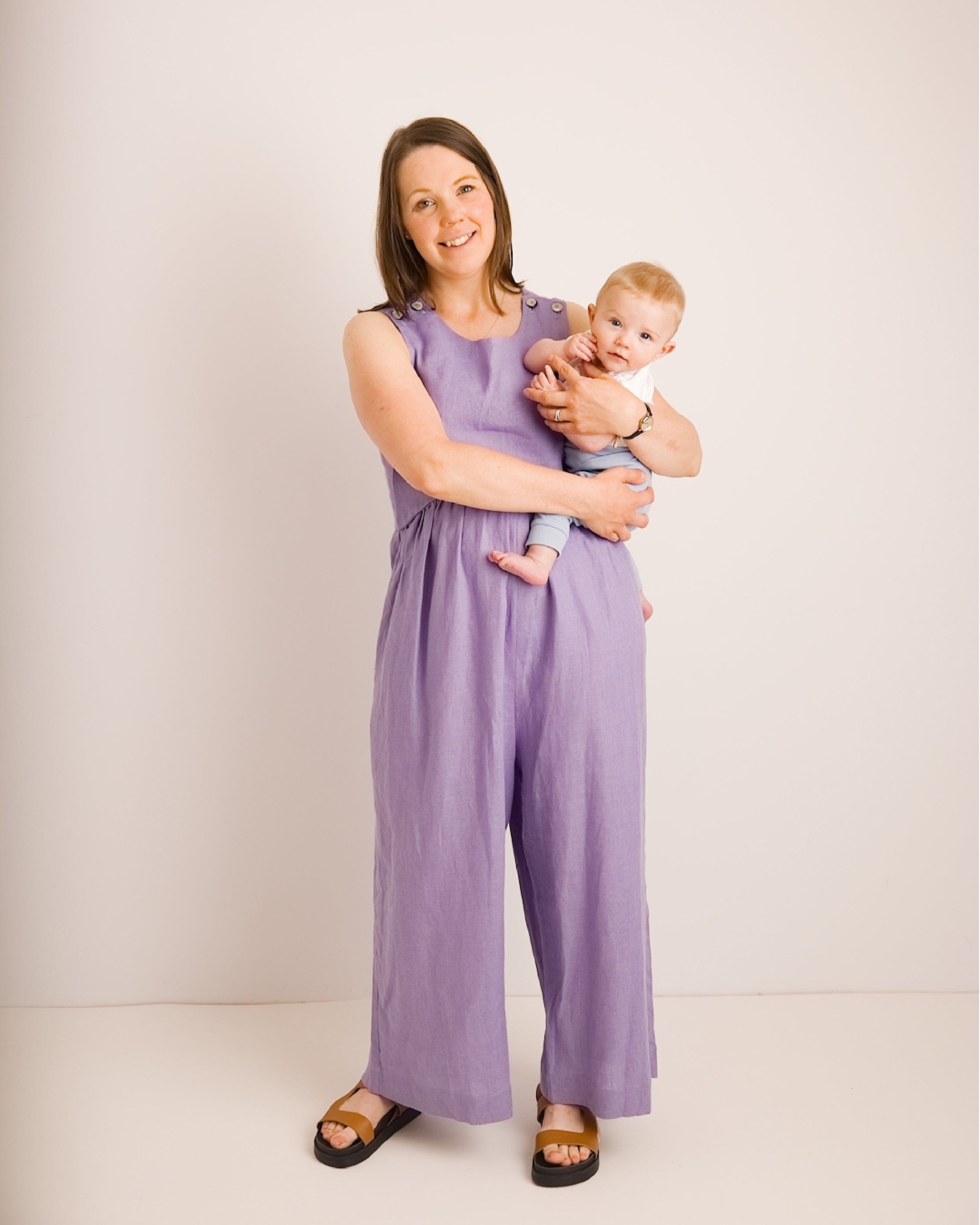 Ada Jumpsuit - Lavender Linen