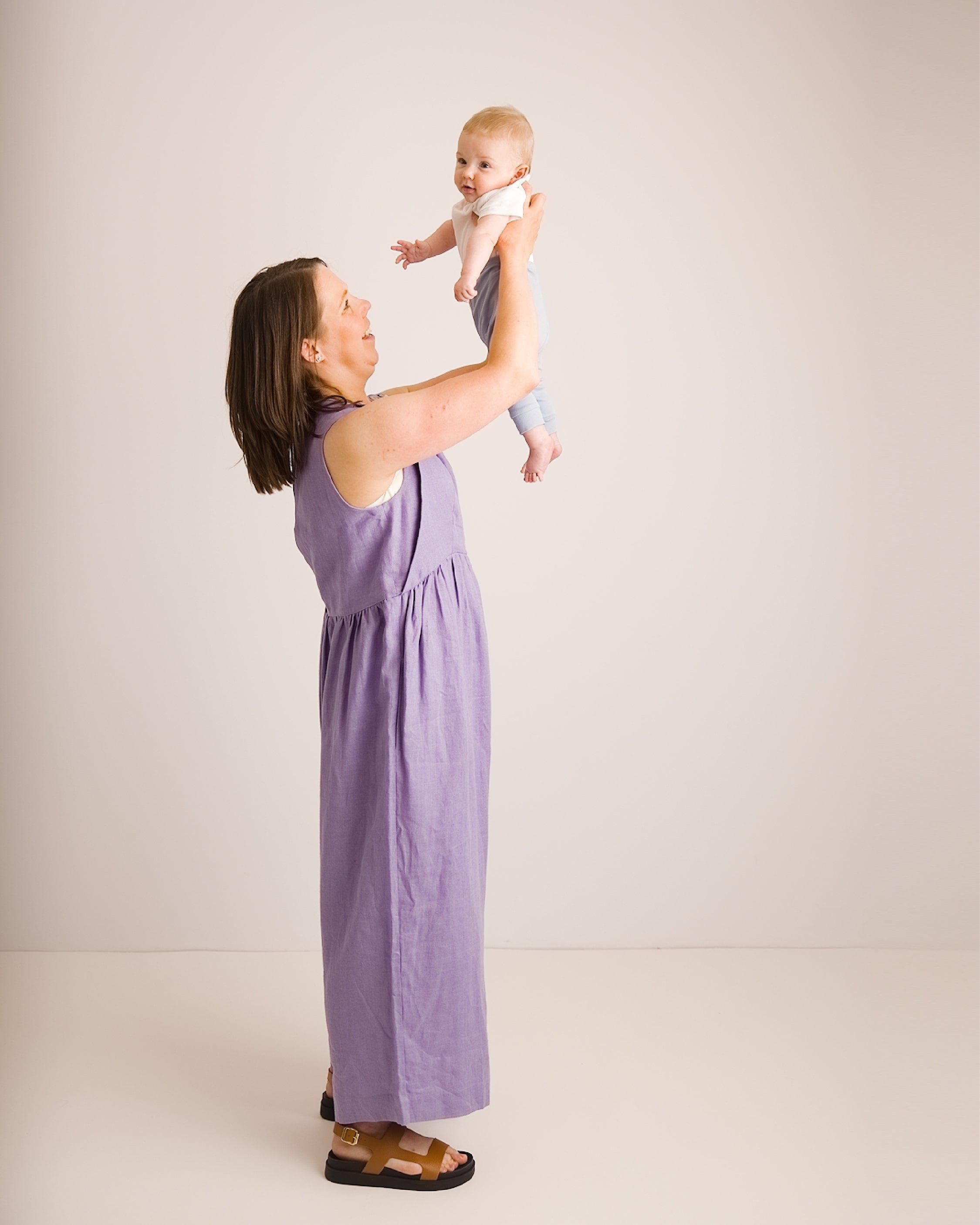 Ada Jumpsuit - Lavender Linen