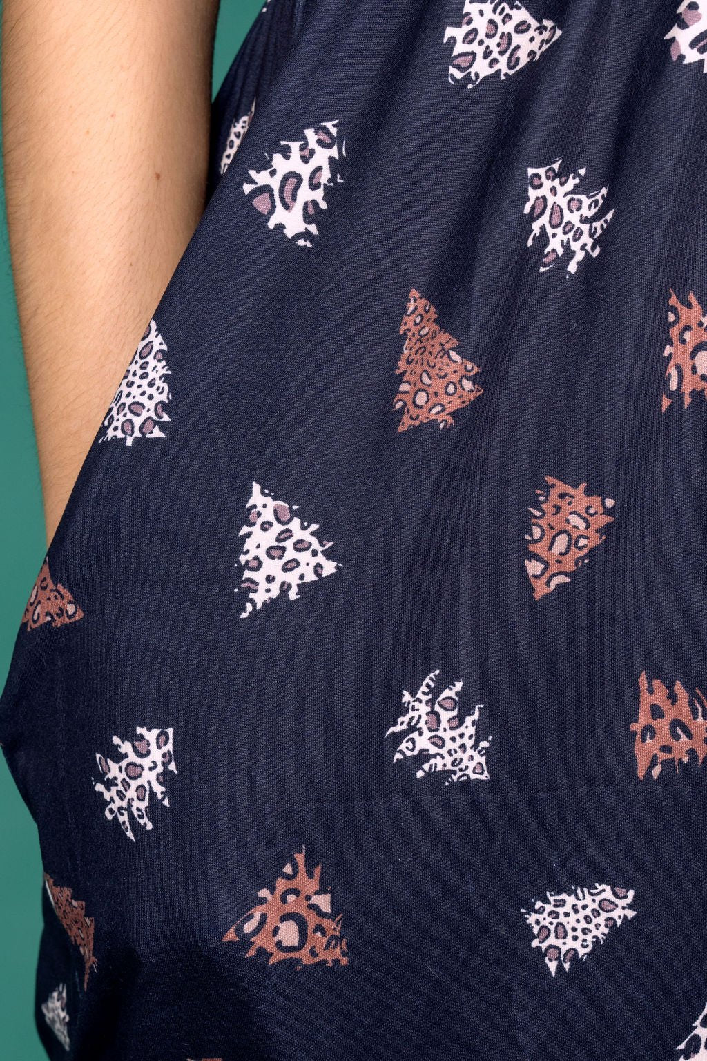 Knee Length Breastfeeding Dress - Brown Leopard Tree