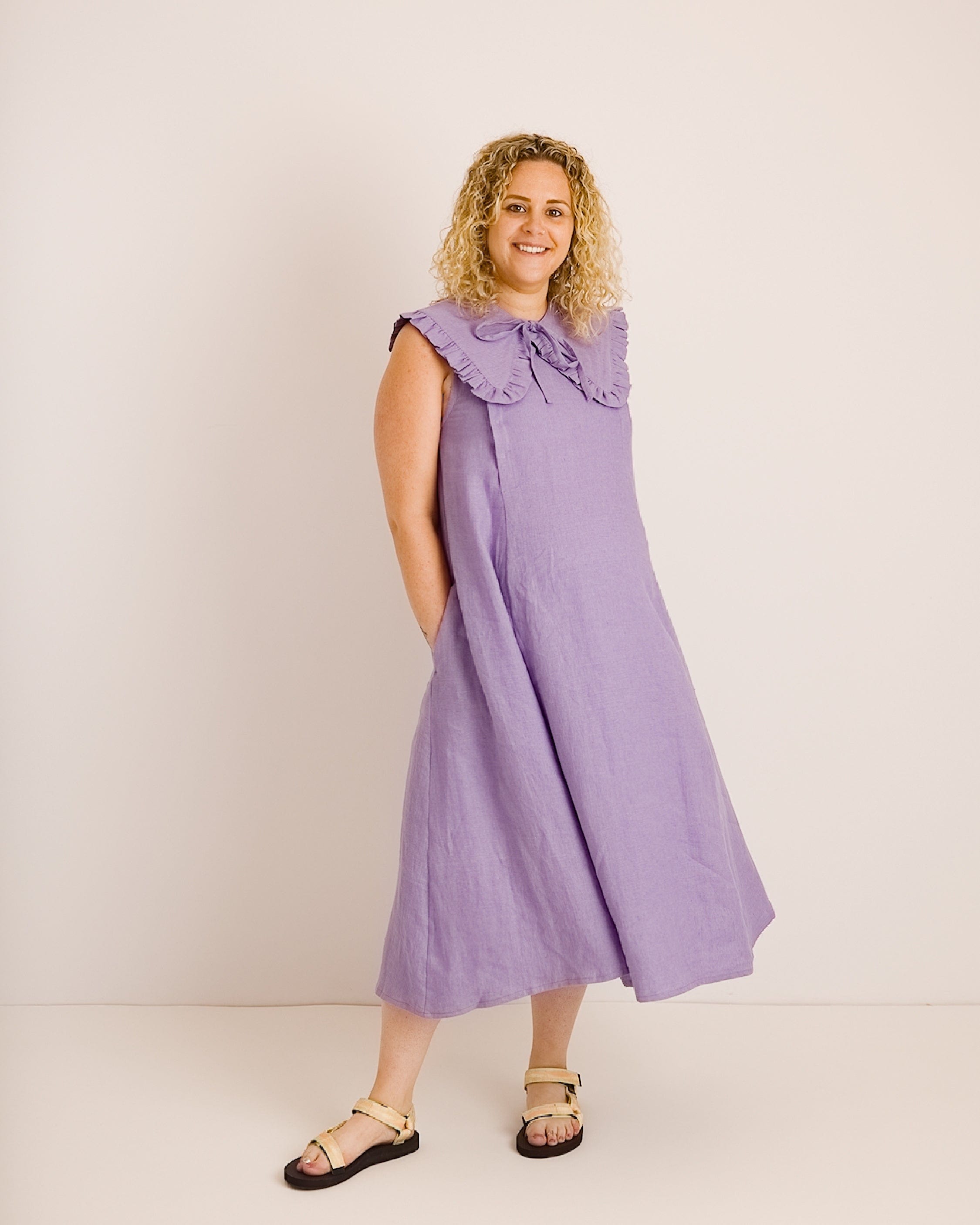 Lucy Dress - Lavender Linen