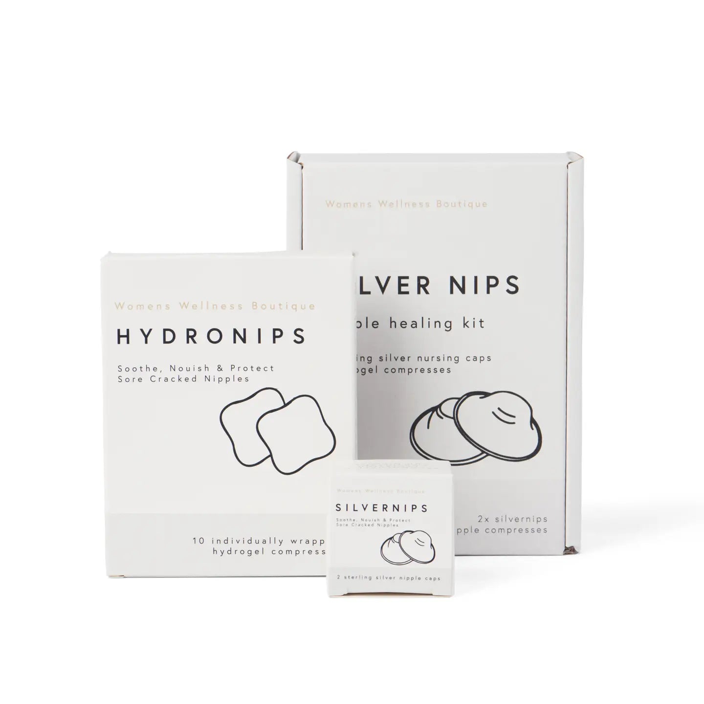 Two boxes of Hydronips and Silver Nips on a white background