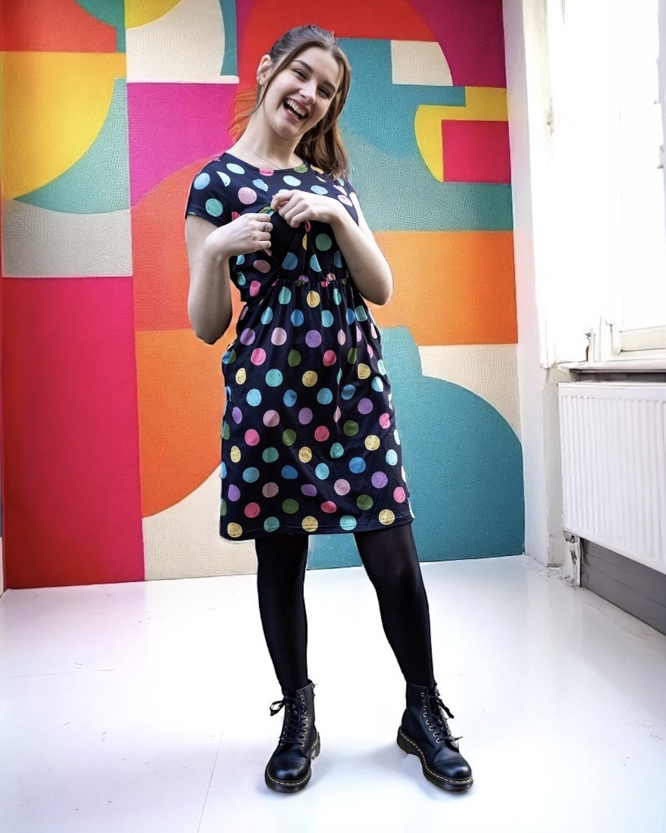 Knee Length Breastfeeding Dress - Shona Spot