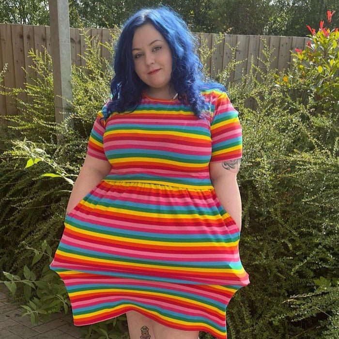 Breastfeeding Skater Dress - Rainbow