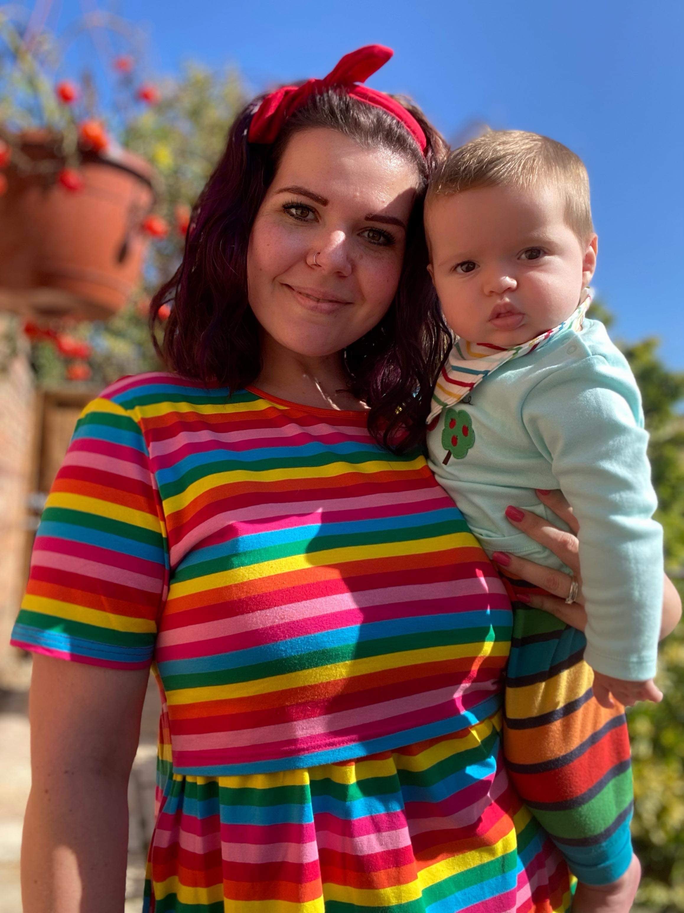Breastfeeding Skater Dress - Rainbow