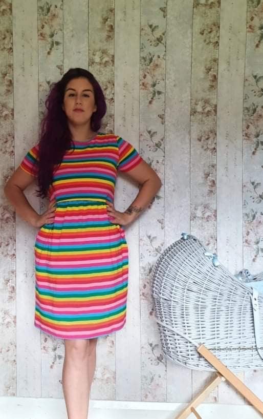 Breastfeeding Skater Dress - Rainbow