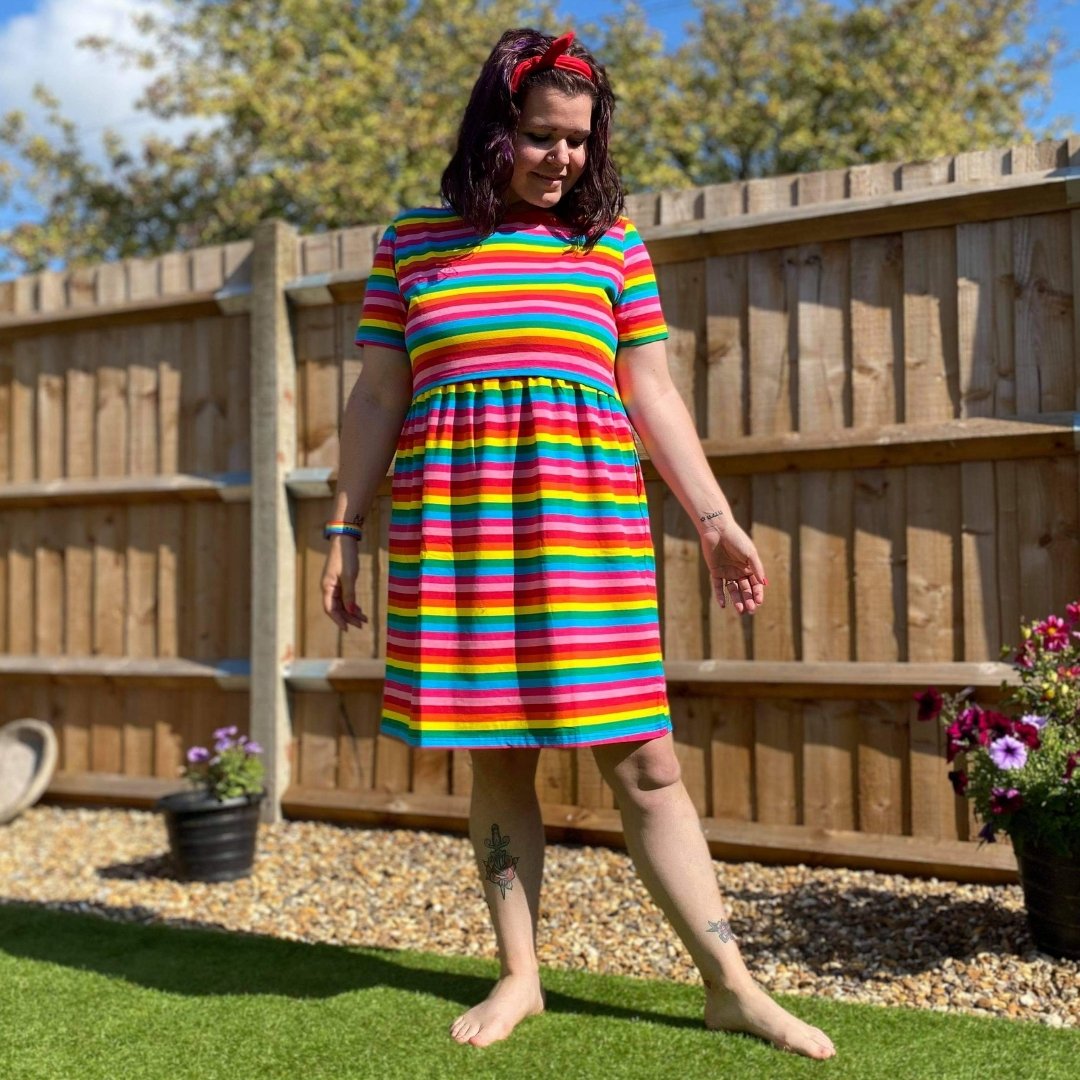 Breastfeeding Skater Dress - Rainbow