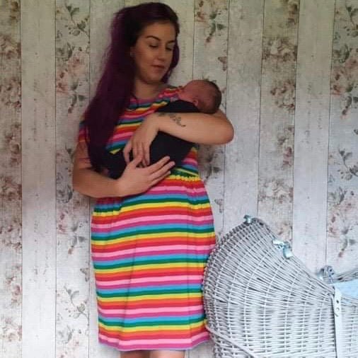 Breastfeeding Skater Dress - Rainbow