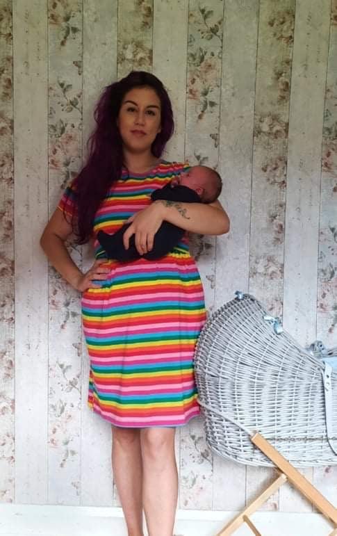 Breastfeeding Skater Dress - Rainbow